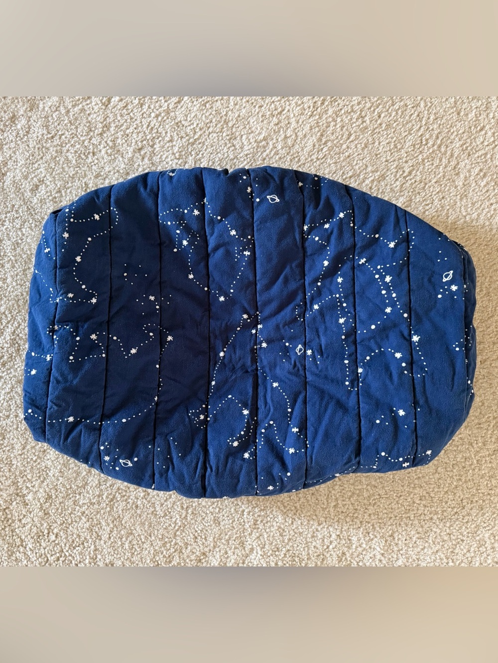 Cloud Island quilted navy changing pad cover constellation and star print